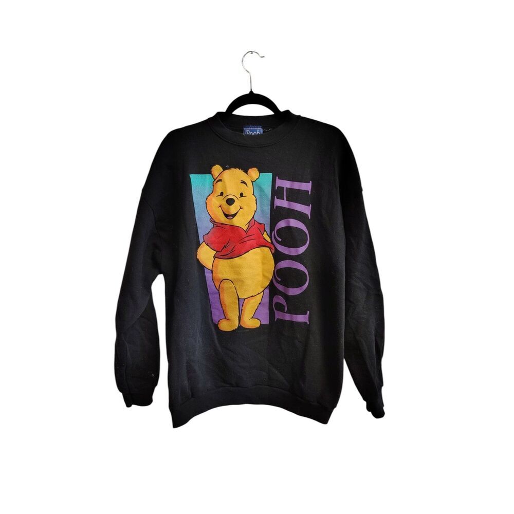 Vintage Disney‎ Winnie The Pooh XL Black Graphic Sweatshirt
